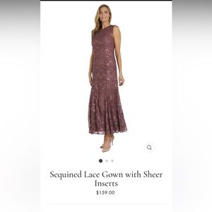 R&M Richards sequined lace gown